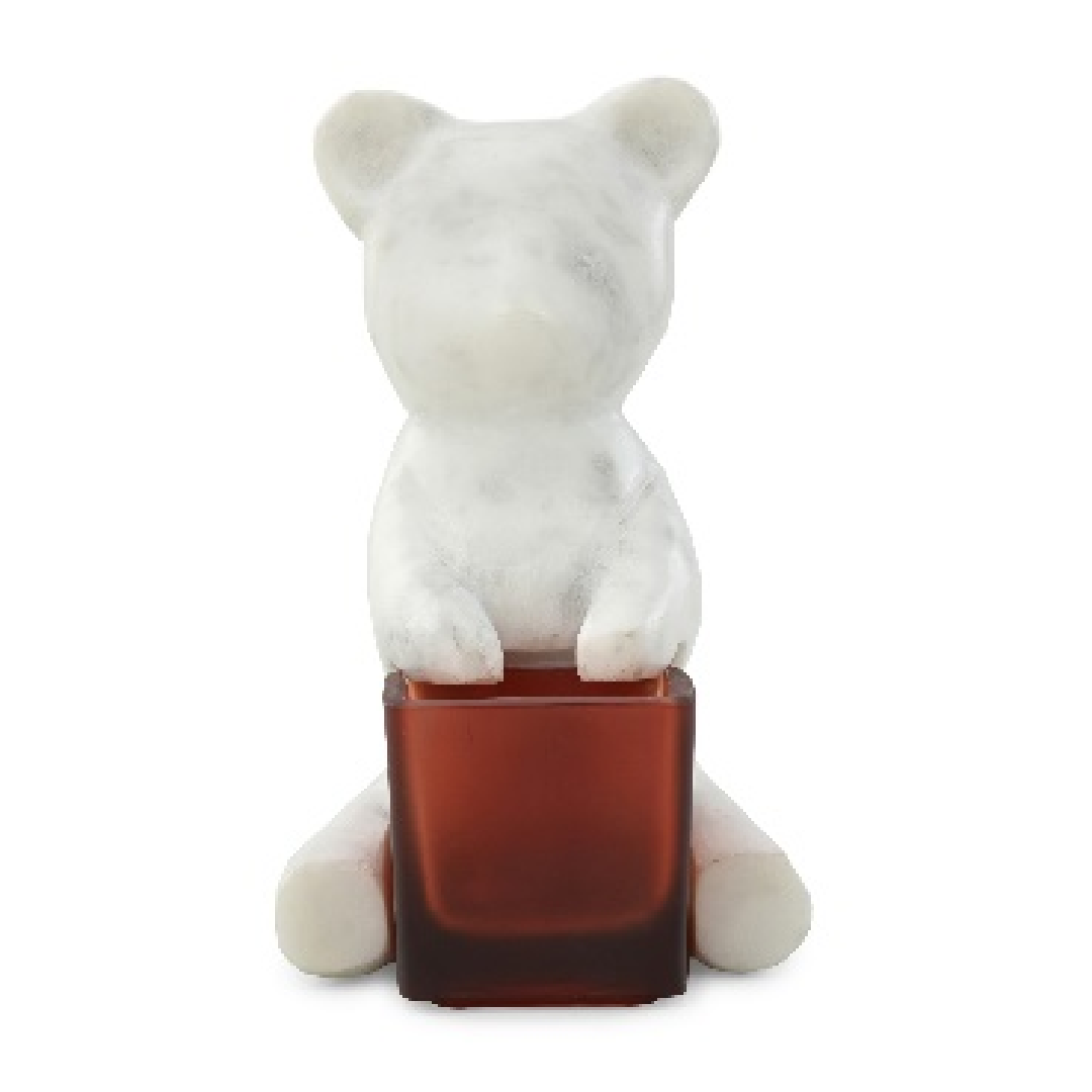 Teddy bear artefact with tea light