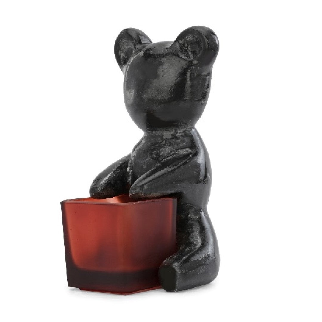 Teddy bear artefact with tea light